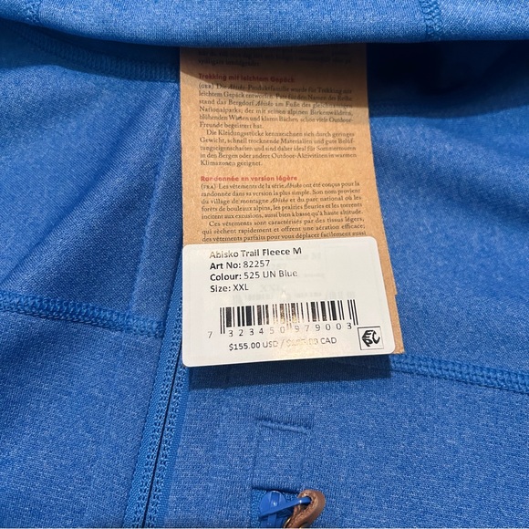 NWT Fjallraven Abisko Trail Fleece Hoodie Men’s XXL UN Blue - Picture 6 of 7
